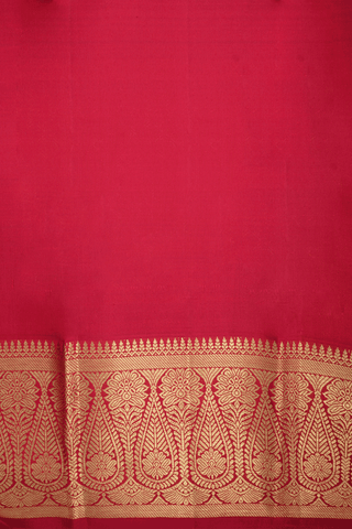Plain Ruby Red Tissue Kanchipuram Silk Saree
