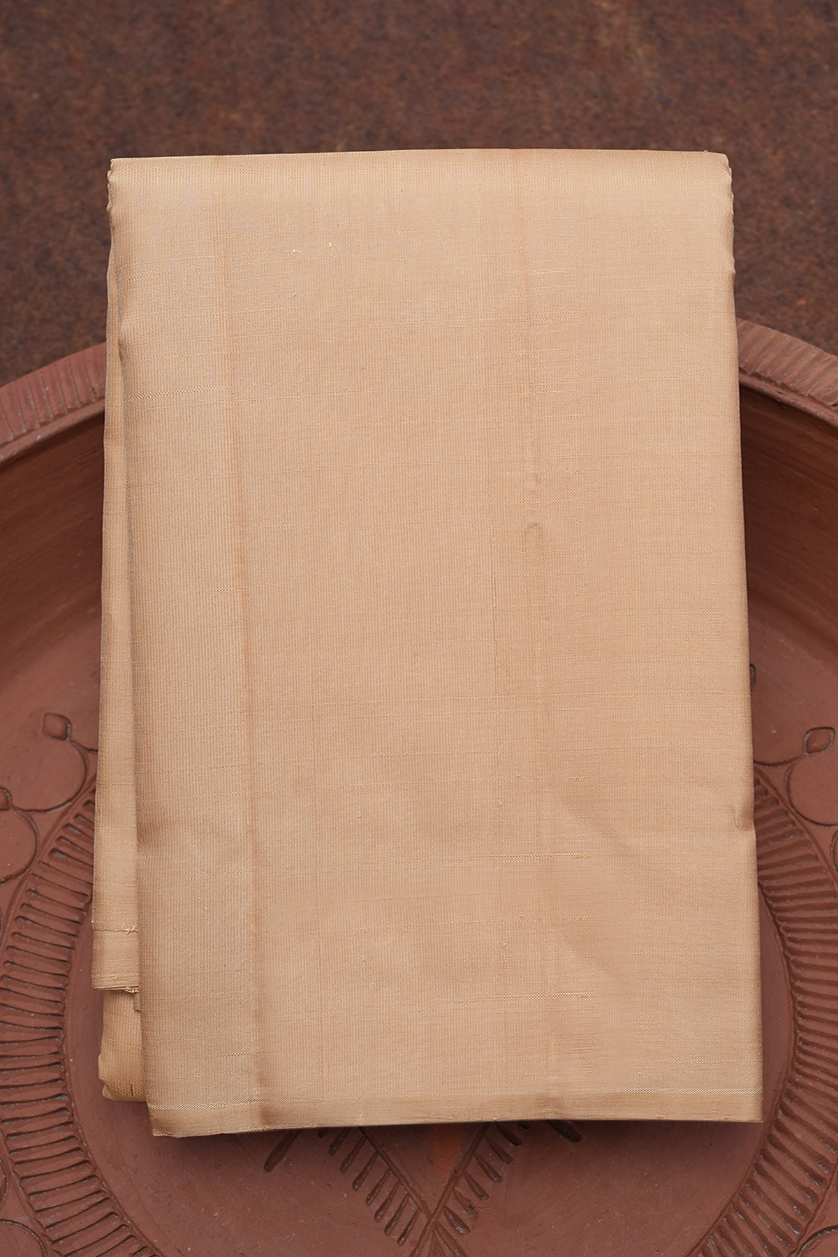 Light Weight Plain Tan Kanchipuram Silk Saree