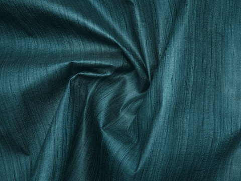 Plain Teal Green Tussar Silk Unstitched Blouse Material