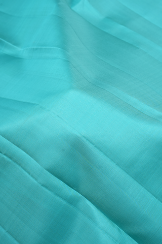 Light Weight Plain Turkish Blue Kanchipuram Silk Saree