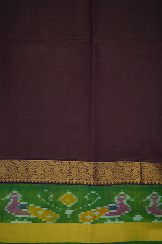 Pochampally Border Coffee Brown Traditional Silk Cotton Saree