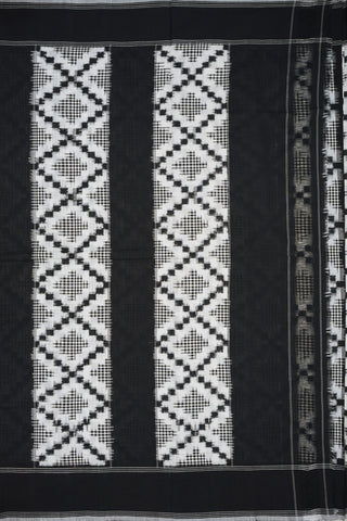 Double Ikat Design Off White Pochampally Cotton Saree