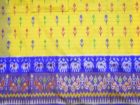Pochampally Design Lemon Yellow Pavadai Sattai Material