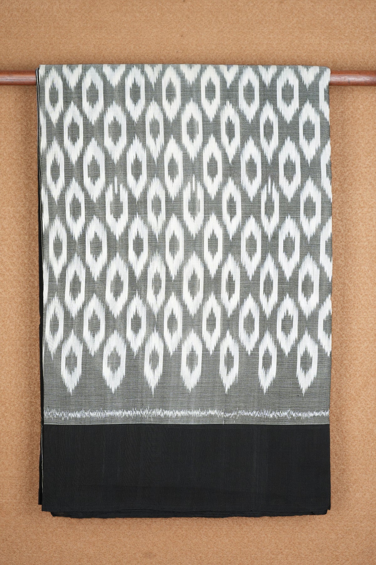 Ikat Design Grey Pochampally Cotton Saree