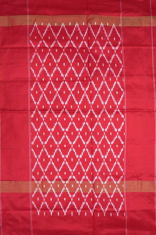 Diamond And Bavanchi Design Border Mango Yellow Pochampally Handloom Silk Saree