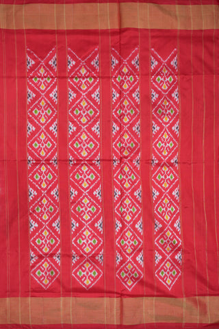 Allover Chevron Pattern With Bavanchi Border Multicolor Pochampally Silk Saree
