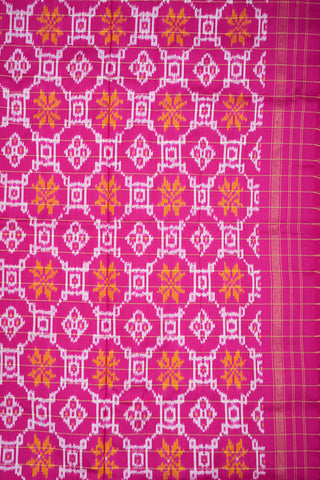 Zari Checks Floral Design Multicolor Pochampally Silk Saree
