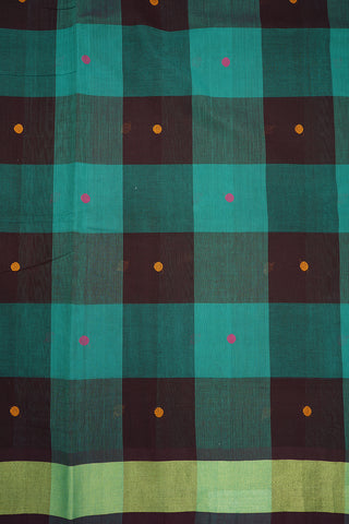 Polka Threadwork Dots Multicolor Nine Yards Cotton Saree