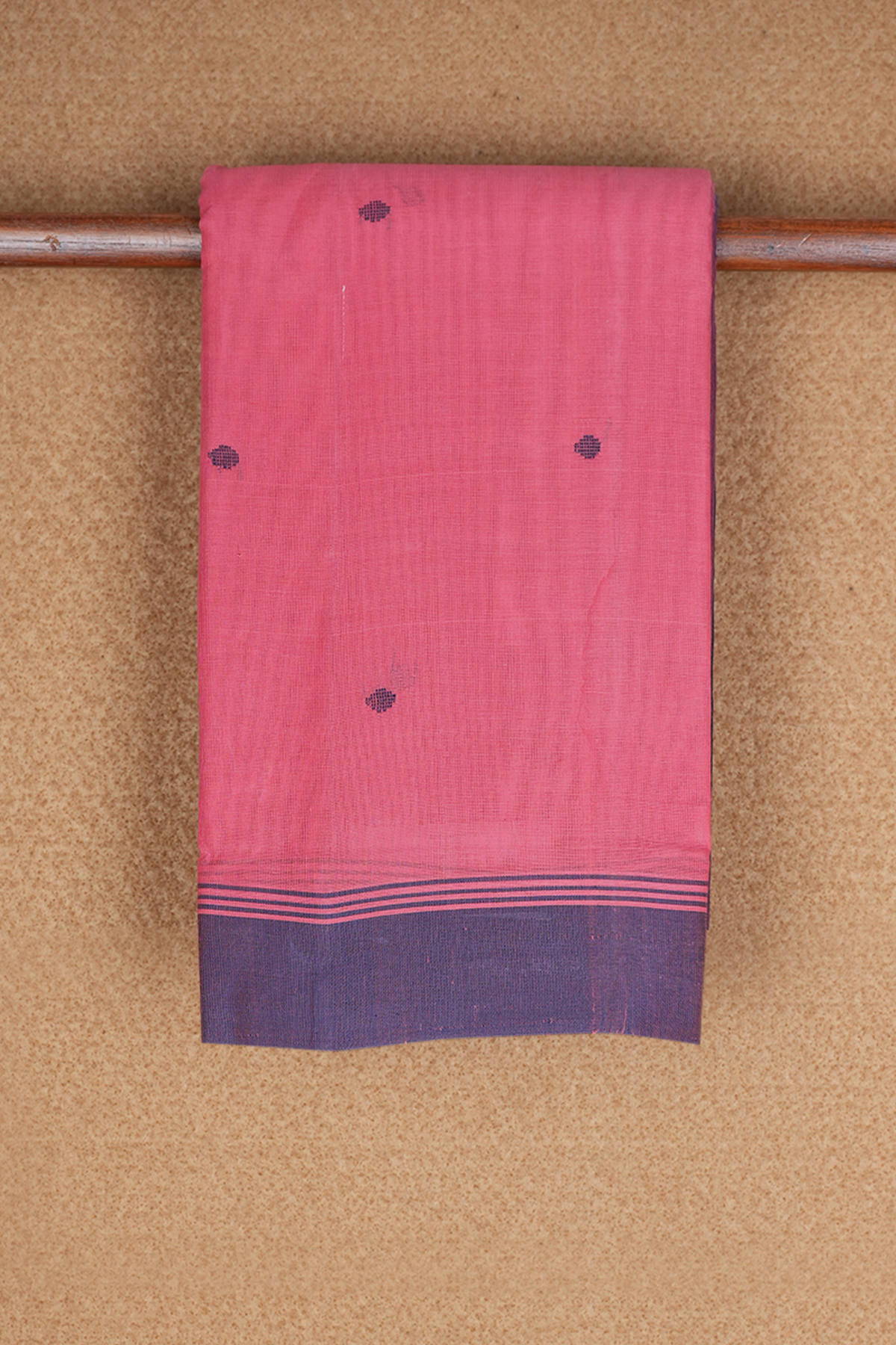 Polka Threadwork Dots Pink Kanchi Cotton Saree