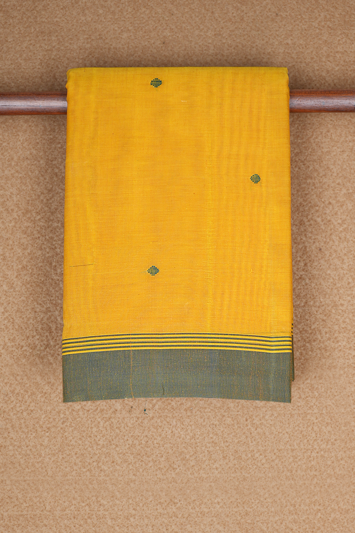 Polka Threadwork Dots Yellow Kanchi Cotton Saree