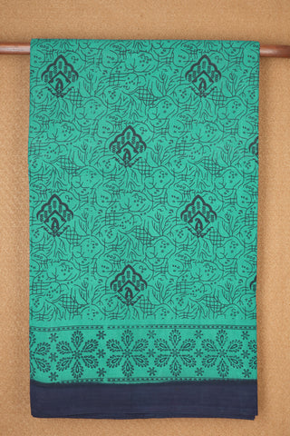 Allover Printed Design Sea Green Sungudi Cotton Saree