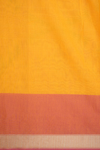 Printed Allover Pattern Mango Yellow Ahmedabad Cotton Saree