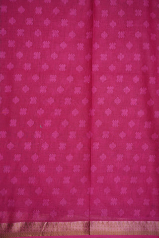 Printed Allover Pattern Pink And Fuschia Ahmedabad Cotton Saree