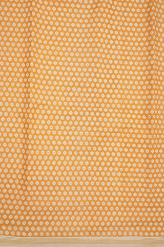 Printed Buttis Light Orange Chanderi Silk Cotton Saree