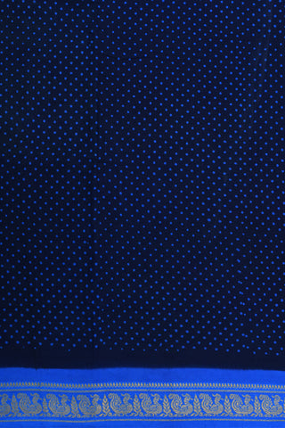 Printed Dots With Annam Border Navy Blue Sungudi Cotton Saree