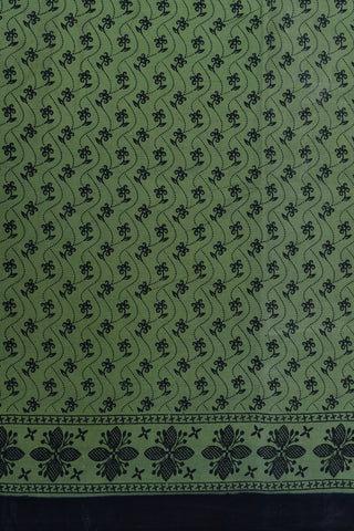 Printed Floral Pista Green Sungudi Cotton Saree