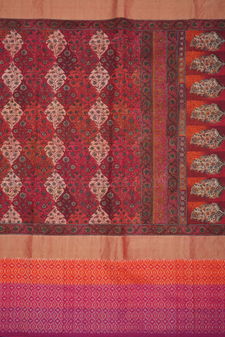Kashmiri Print Multicolor Pochampally Silk Saree