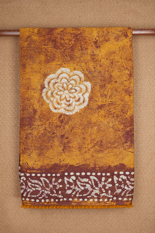 Dabbu Printed Mustard Yellow Ahmedabad Cotton Saree