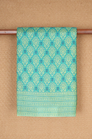 Allover Design Sea Green Printed Silk Saree