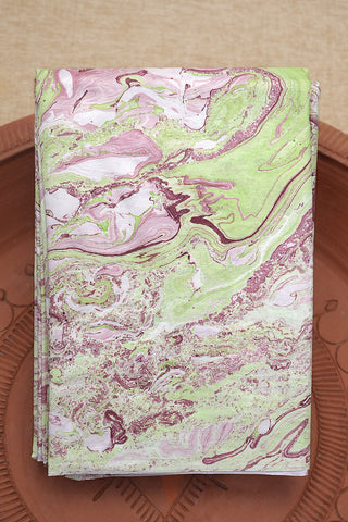 Stone Texture Design Seafoam Green Color Hand Marble Silk Saree