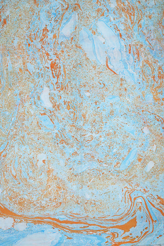 Stone Texture Design Light Blue Color Hand Marble Silk Saree