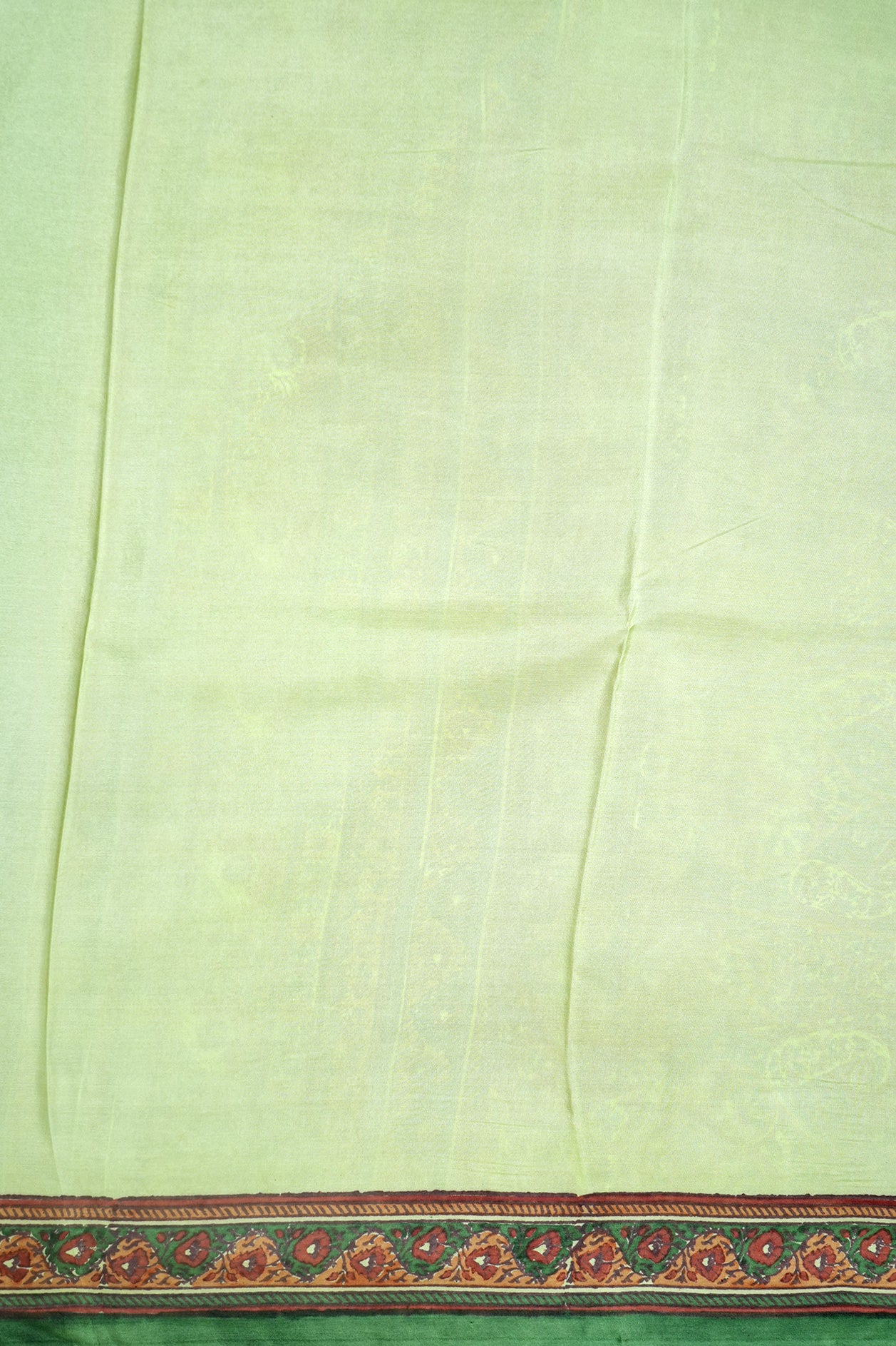 Floral Trellis Design Tone On Tone Pistachio Green Printed Silk Saree