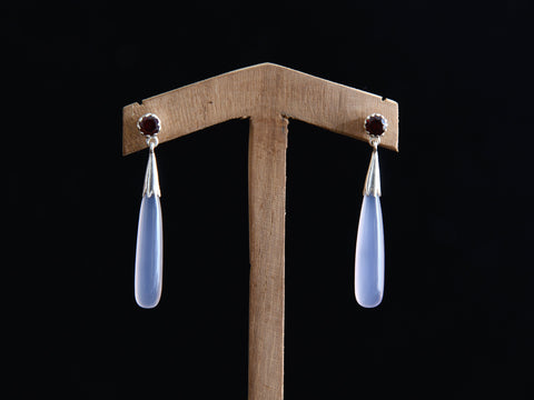Pure Silver Opal Stone Earrings