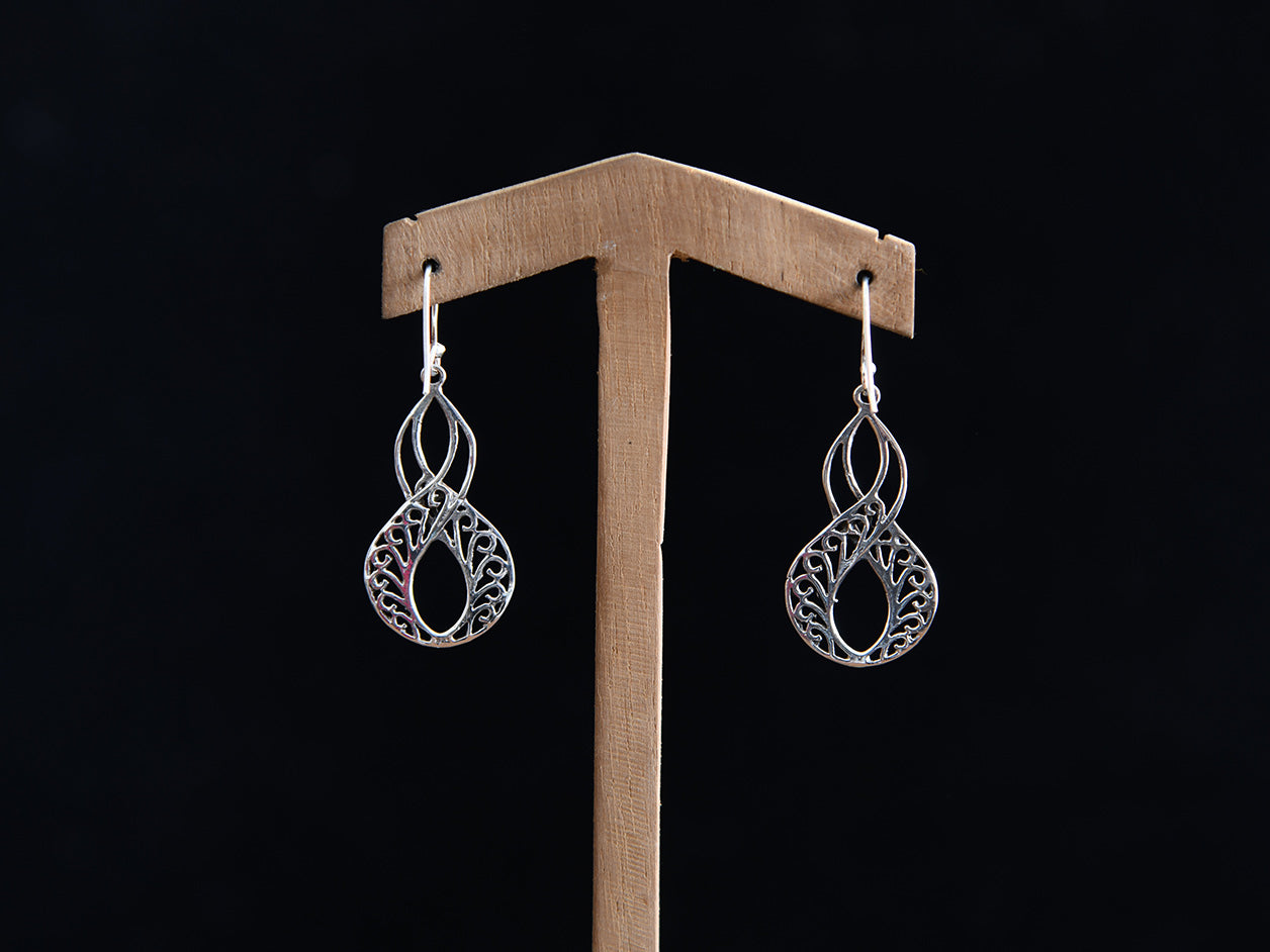 Pure Silver Braided Design Earrings