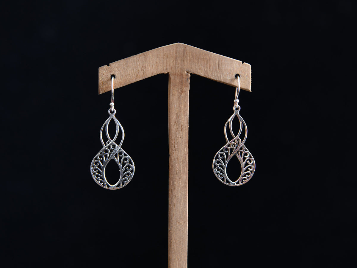 Pure Silver Braided Design Earrings