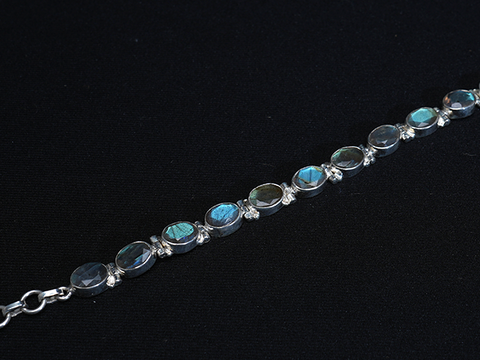 Pure Silver Labradorite Bracelet