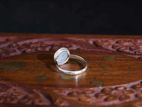 Pure Silver Moon Stone Ring