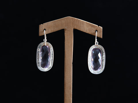 Amethyst Stone Pure Silver Earrings
