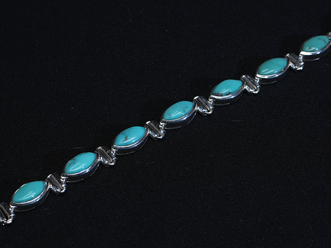 Pure Silver Turquoise Bracelet