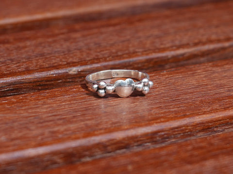 Pure Silver With Antique Finishing Heart Shape Ring
