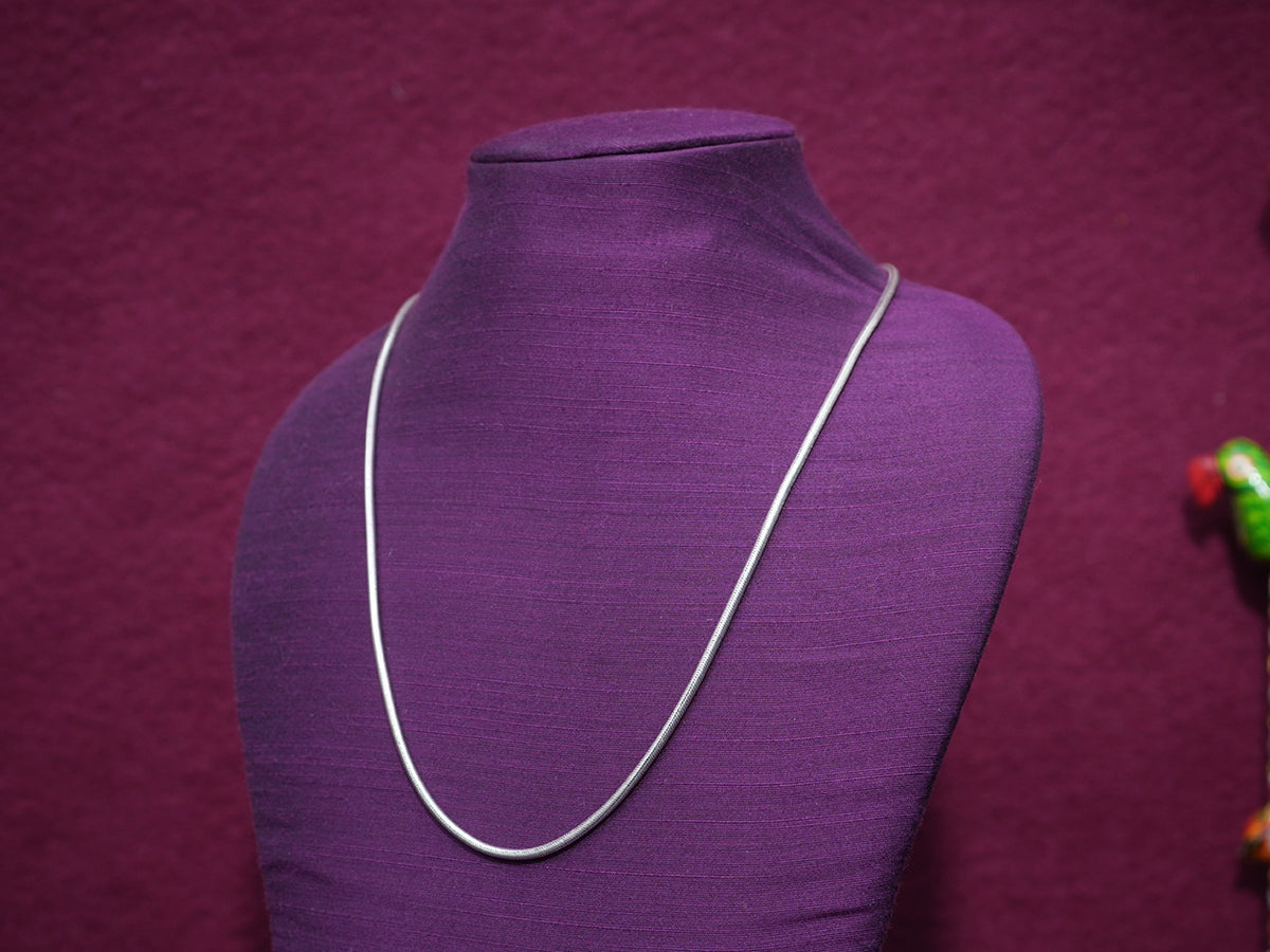 Pure Silver With Oxidized Finishing Light Weight Chain
