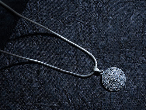 Pure Silver With Oxidized Finishing Light Weight Pendant