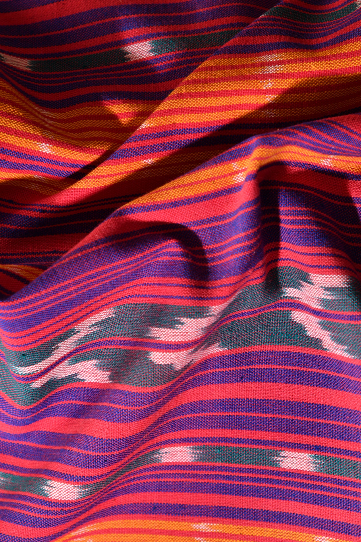 Purple Base Multicolor Cotton Ikat Double Bedsheet
