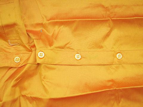 Regular Collar Golden Yellow Art Silk Shirt With Velcro Dhoti Set