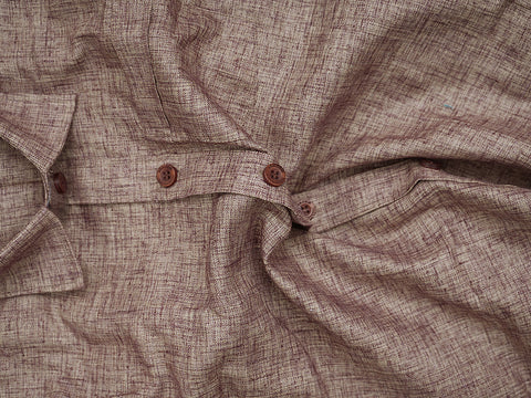 Regular Collar Cocoa Brown Cotton Shirt With Velcro Dhoti Set