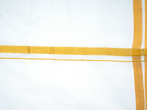 Regular Collar Ivory Art Silk Shirt With Velcro Dhoti Set