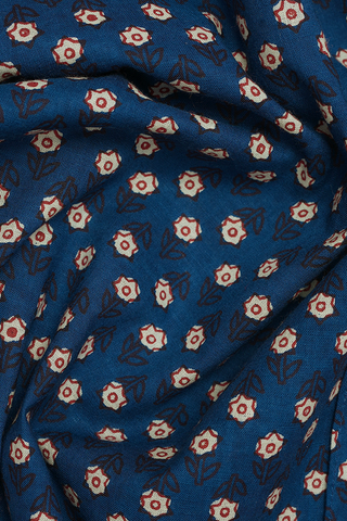 Regular Collar Floral Butti Prussian Blue Dobby Cotton Shirt