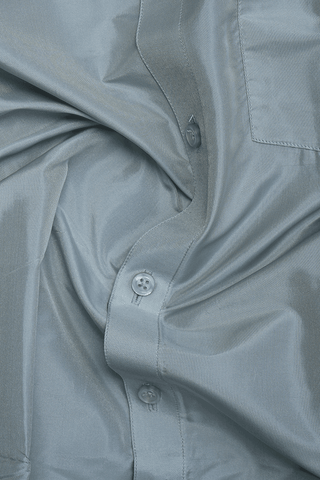 Regular Collar Green Beige Silk Shirt With Dhoti Set