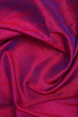 Regular Collar Plain Rose Red Raw Silk Shirt