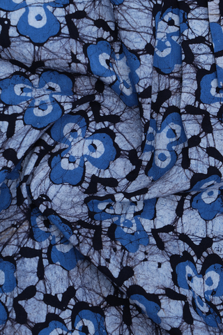 Regular Collar Dabbu Printed Shades Of Blue Cotton Shirt