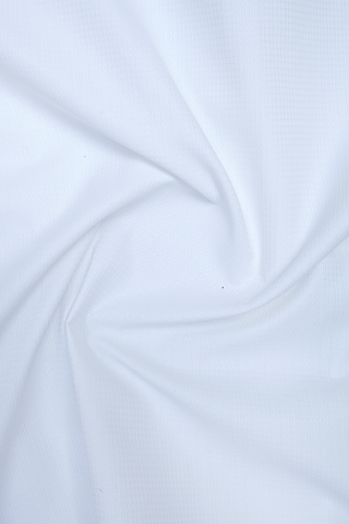 Regular Collar Self Checks Design Pure White Cotton Shirt