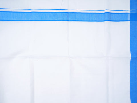 Regular Collar Solid Cobalt Blue Cotton Shirt With Dhoti Set