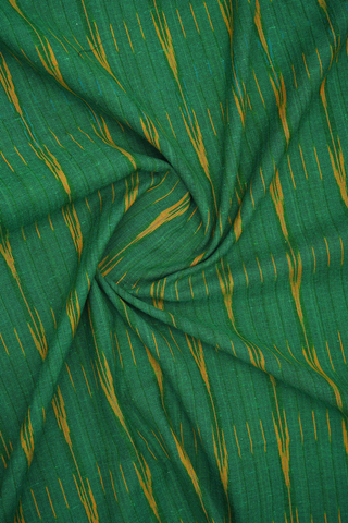 Regular Collar Stripes Design Bold Green Ikat Cotton Shirt