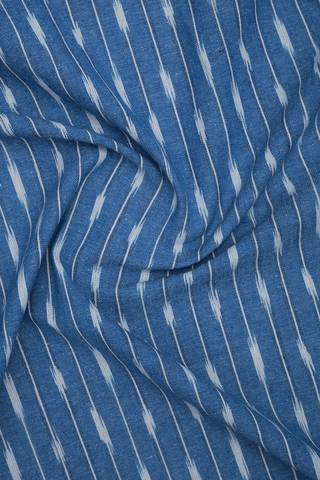 Regular Collar Stripes Design Powder Blue Ikat Cotton Shirt