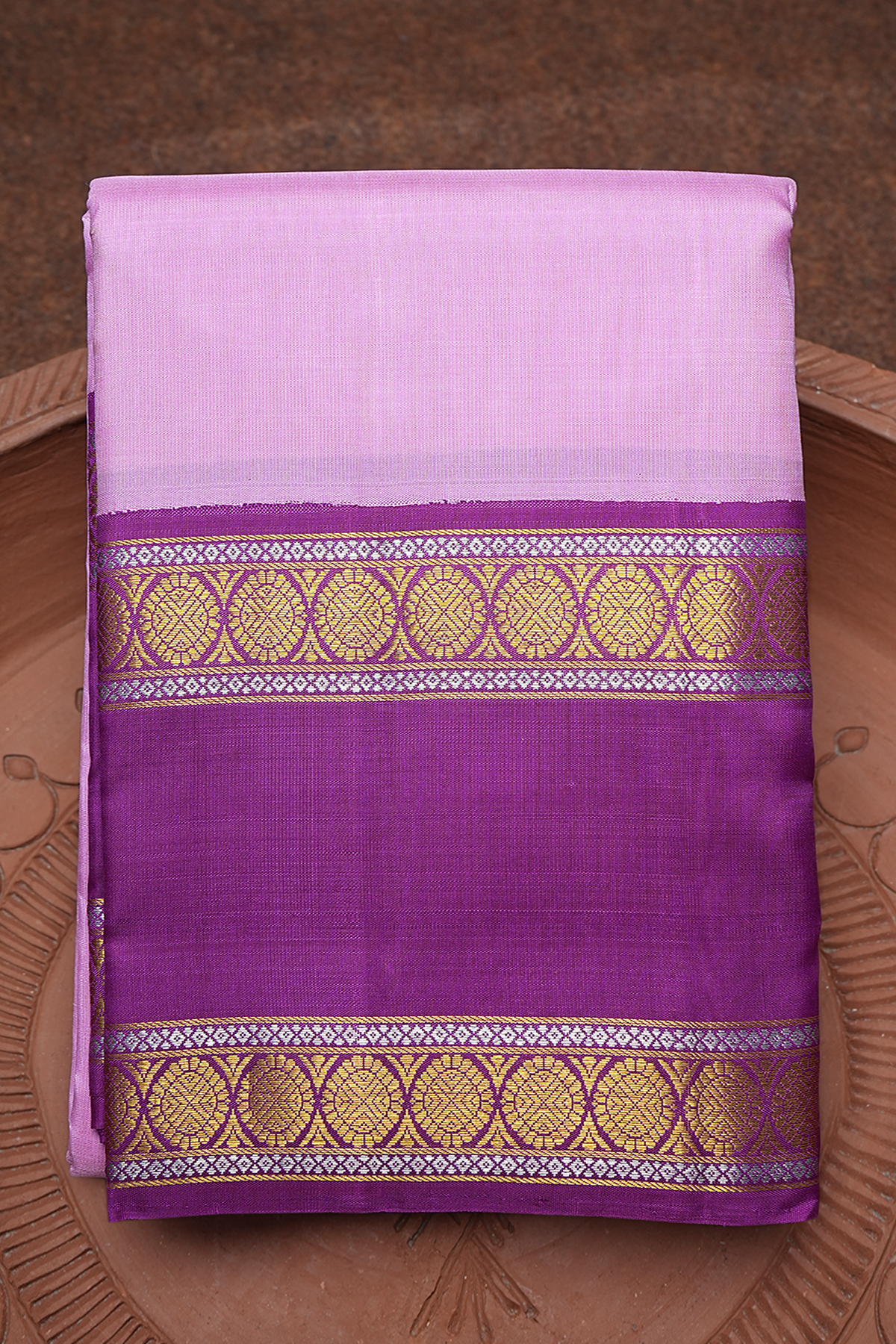 Rettai Pettu Border Orchid Purple Kanchipuram Silk Saree
