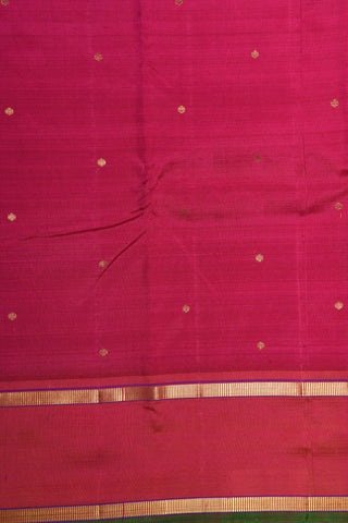Rettai Pettu Border With Zari Dots Magenta Kanchipuram Silk Saree